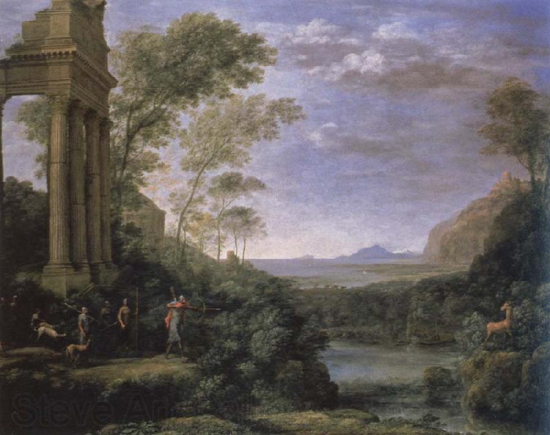 claude lorraine landscape with ascanius shooting the stag of sylvia France oil painting art